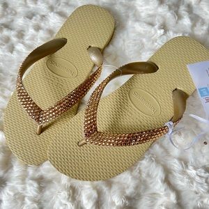 Lori Jack Swarovski crystal havaiana flip flops NWT